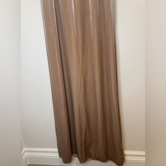 Revelry Skye Velvet Champagne Cowl Neck Maxi Dress Size 2 - Picture 9 of 12
